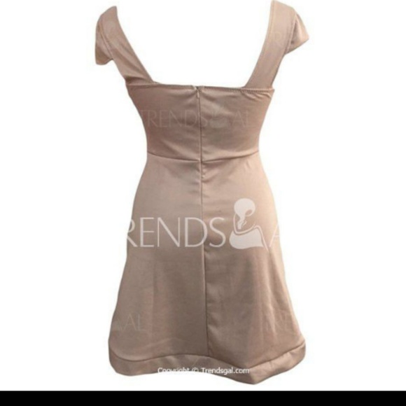 SALE! Khaki Colored Casual Dress - Picture 2 of 4